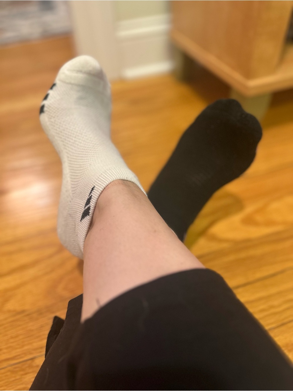 Women’s Low-Cut Ankle Socks - Black & White, Packable Comfort Mismatched
